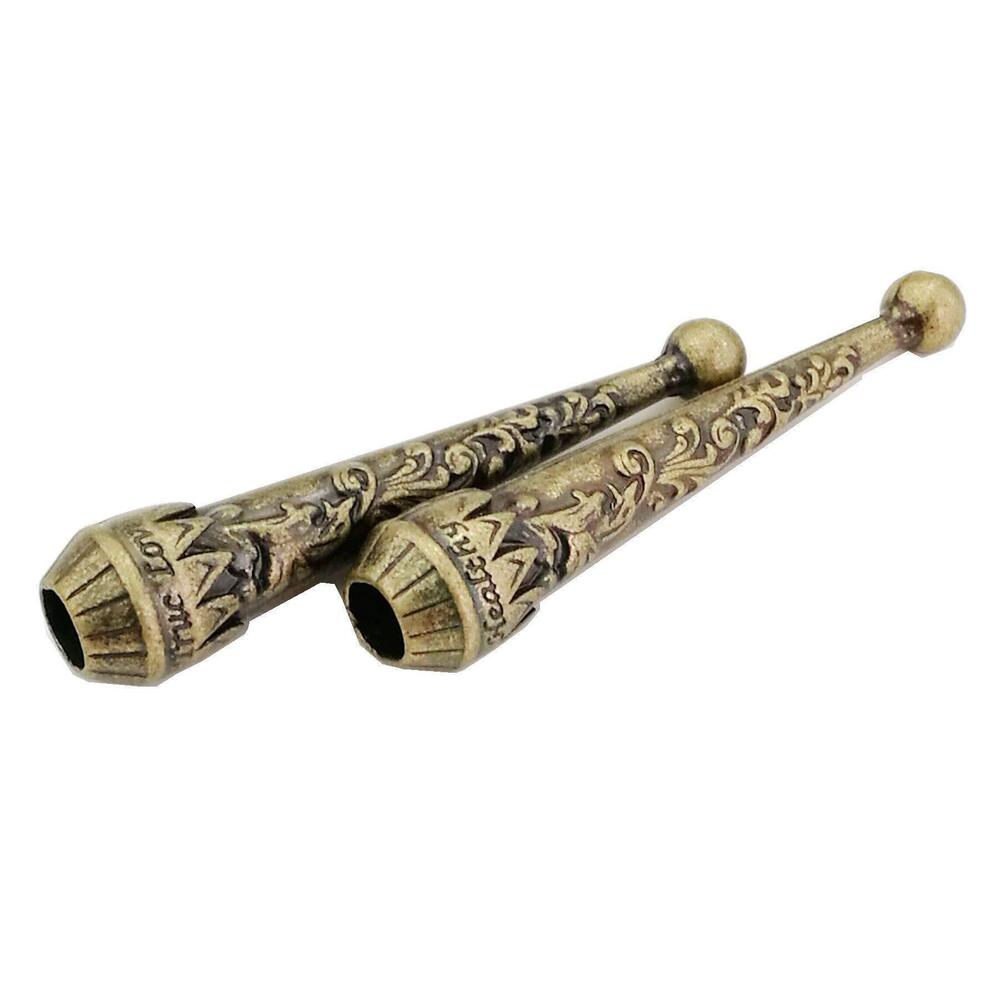 9266 Bolo Tie Tips Replacement End Caps 6 pcs 2.05inch Long Antique Brass